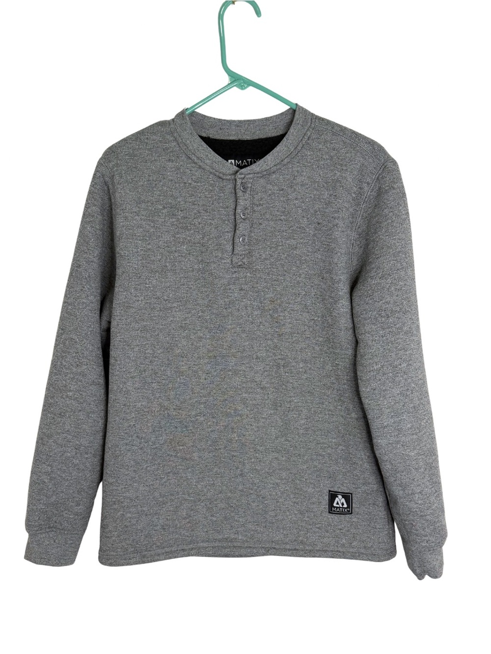 Matix Thermal Shirt Grey with Black Sherpa Lining Henley